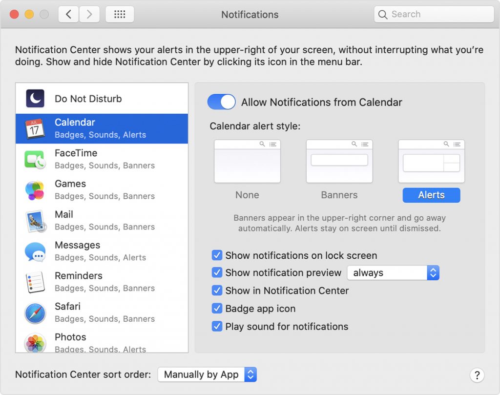 turn off notifications for facebook on mac
